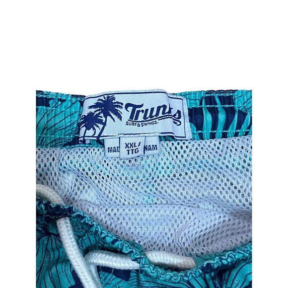 TRUNKS Surf &‎ Swim Co. Mens Swim Trunks Size XXL Blue Floral - Picture 2 of 5